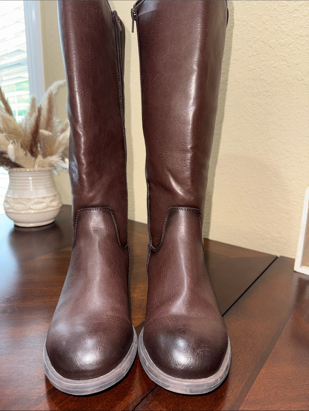 FRYE AND CO. Wide Calf Charlize Women's Tall Riding Boots Dark Brown size 9 - Picture 4 of 14
